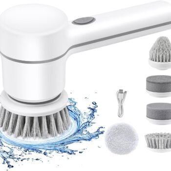 Electric Spin Scrubber - Shower Scrubber,Bathroom Scrubber Electric,for Cleaning Tub, Floor, Tile, Window, Sink, Kitchen Cleaning with 5 Electric Cleaning Brush Head